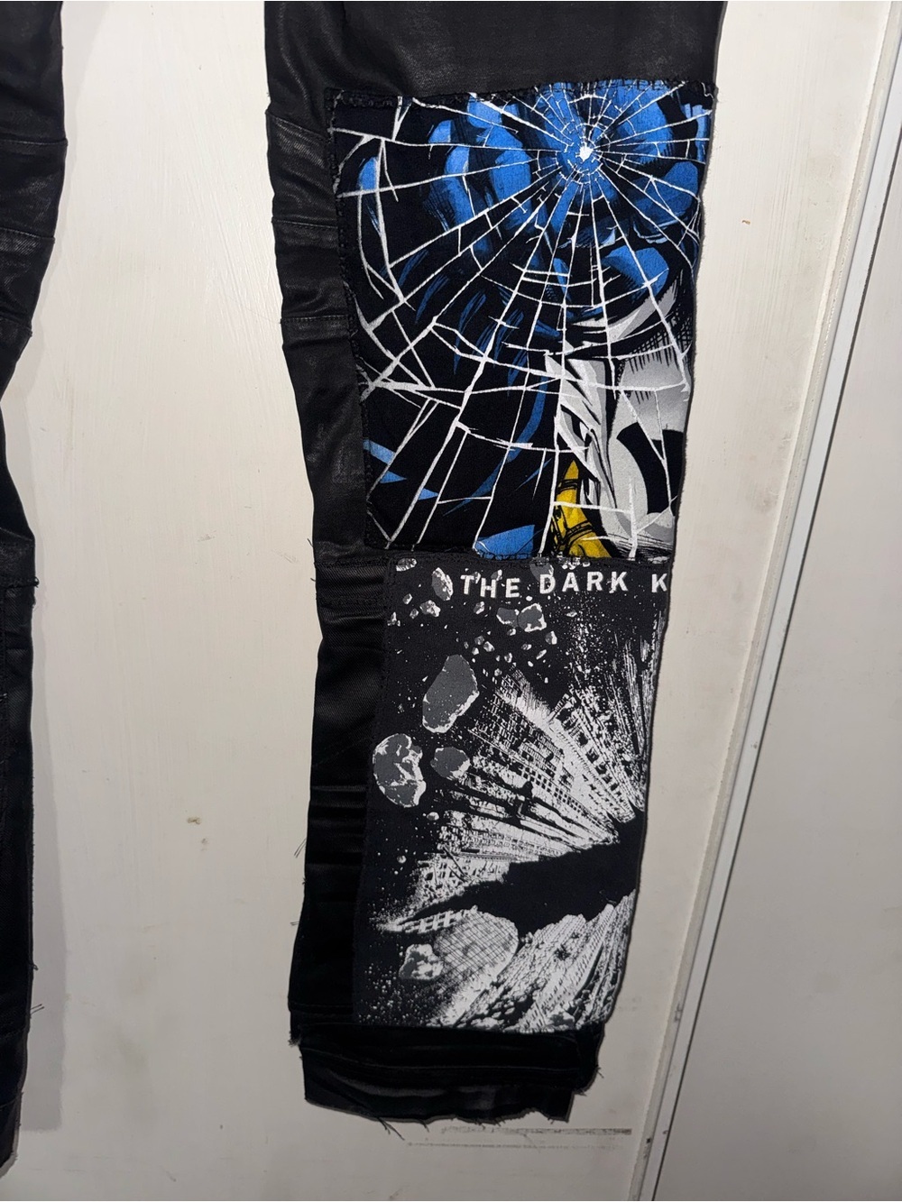 Reason Black Patchwork Graphic Slim Straight Jeans with Blue & Purple Accents - Picture 8 of 16